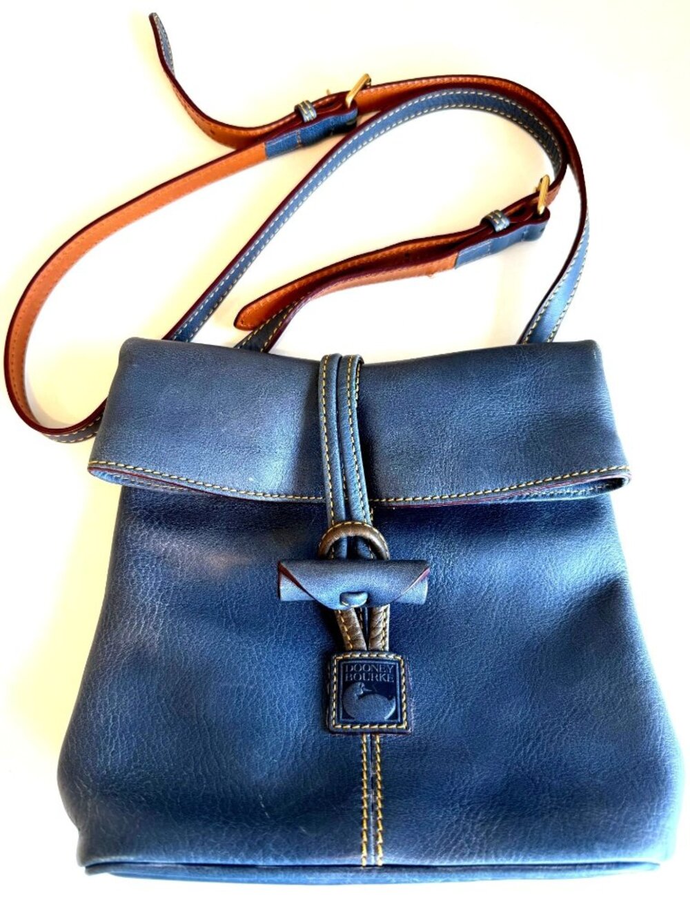 Dooney & Bourke Florentine Medium Toggle Crossbody Teal Blue Leather Bag